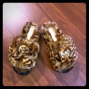Toddler furry Michael Kors slippers